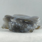 Natural White with Blueish Wuji Grey Agate with white Quartz 3 Legged Toast Display 637.7g 132.0 by 96.0 by 60.0mm - Huangs Jadeite and Jewelry Pte Ltd