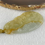 Grandmaster Type A Yellow with Faint Green and Red Jadeite Shan Shui with Buddha Pendant 22.54g 69.8 by 39.7 by 4.8mm - Huangs Jadeite and Jewelry Pte Ltd