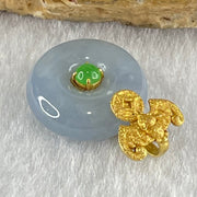 Type A Deep Intense Lavender Jadeite Ping An Kou Donut in 18K Yellow Gold AU750 Clasps 3.16g 14.5 b y 5.6mm - Huangs Jadeite and Jewelry Pte Ltd