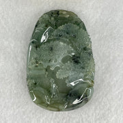 Type A Semi Icy Green with Dark Green Piao Hua Jadeite Shan Shui Gui Ren Benefactor Pendant 53.05g 59.6 by 40.3 by 10.7mm - Huangs Jadeite and Jewelry Pte Ltd