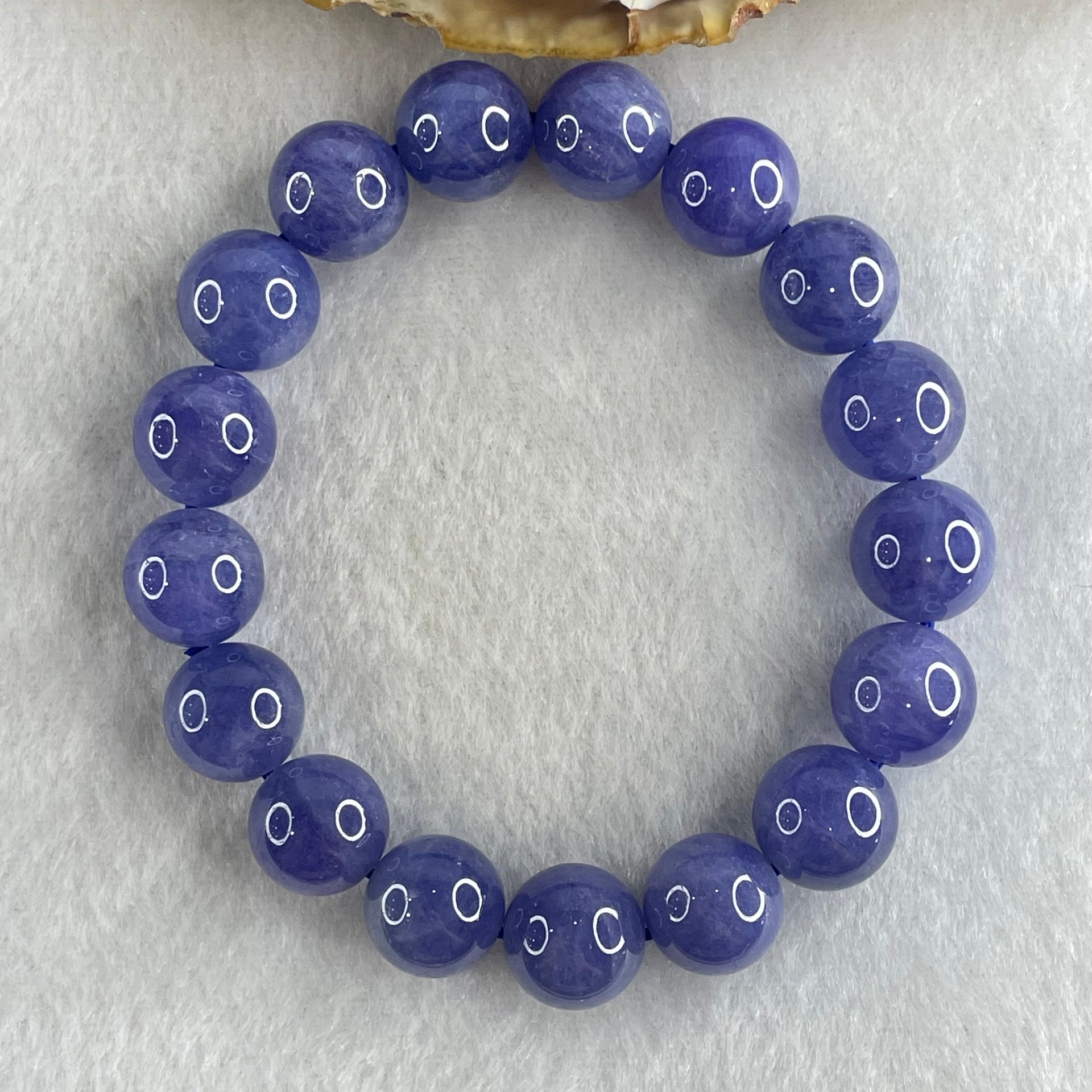 Above Average Grade Natural Blue Tanzanite Beads Bracelet 46.67g 16cm 11.8mm 17 Beads - Huangs Jadeite and Jewelry Pte Ltd