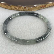 Natural Type A Wuji Grey Jadeite Bangle | 59.3mm Inner Diameter (19.10g 5.5x6.1mm | Very Slight External Rough | Yin-Yang Harmony & Spiritual Protection) - Huangs Jadeite and Jewelry Pte Ltd