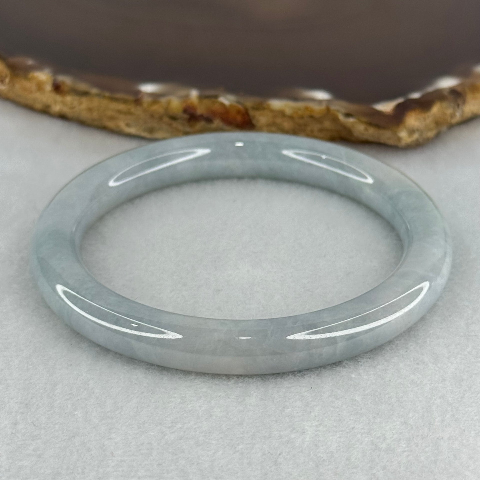Type A Lavender Jadeite Bangle Internal Diameter 54.0mm 56.42g 8.4 by 8.3mm (Internal Lines) - Huangs Jadeite and Jewelry Pte Ltd