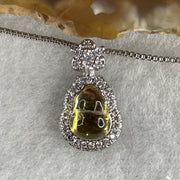 Natural Yellow Citrine Hulu Pendant on S925 Sliver 3.58g 7.8 by 6.0 by 4. - Huangs Jadeite and Jewelry Pte Ltd