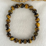 Natural Yellow Tiger's Eye Quartz Beads Bracelet 18.55g 16cm 8.5mm 23 Beads - Huangs Jadeite and Jewelry Pte Ltd