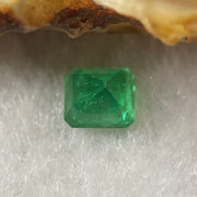 Natural Colombia Green Emerald (Beryl) Cut-Cornered Rectangular step cut 0.74cts 5.5 by 5.0 by 3.8mm - Huangs Jadeite and Jewelry Pte Ltd