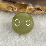 Natural Type A Yellowish Green Jadeite Bead Charm 4.15g 13.9mm - Huangs Jadeite and Jewelry Pte Ltd
