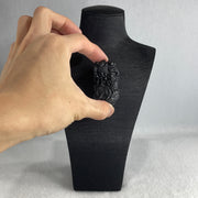 Certified Natural Type A Black Omphacite Jadeite Pixiu pair Pendant Each About 70.55g 52.7 by 29.3 by 22.6mm And 64.17g 49.0 by 27.6 by 23.0mm - Huangs Jadeite and Jewelry Pte Ltd