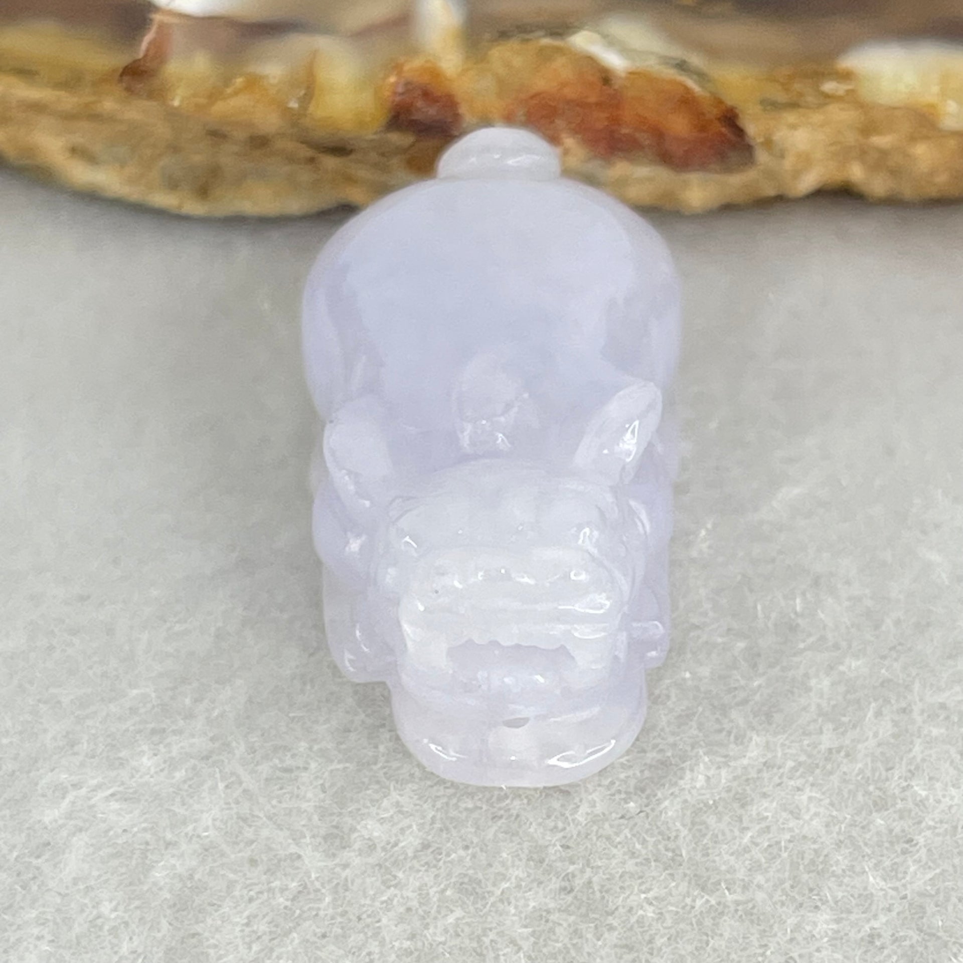 Type A Full Lavender Jadeite Pixiu Pendant Charm 5.87g 25.0 by 13.1 by 9.6mm - Huangs Jadeite and Jewelry Pte Ltd