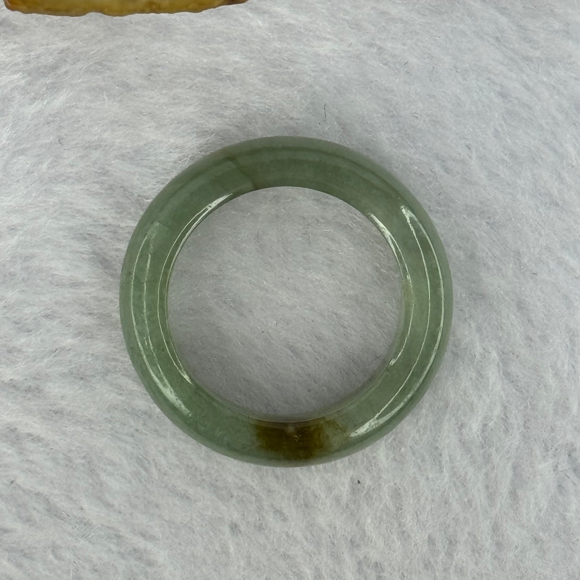 Type A Medium Green with Brown Patches Jadeite Ring 4.24g 6.2 by 3.8mm US7.25 HK16 - Huangs Jadeite and Jewelry Pte Ltd