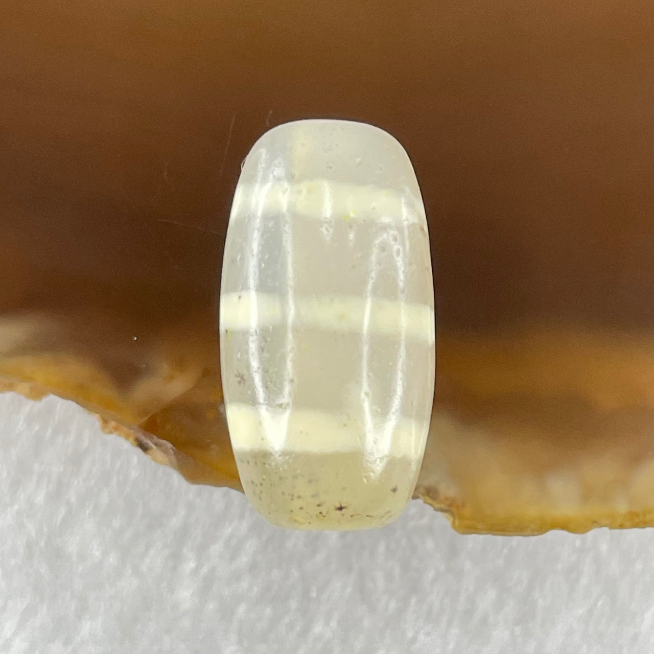 Natural Powerful Tibetan Old Oily Agate 3-Lines Dzi Bead Heavenly Master (Tian Zhu) 三行天诛 3.47g 20.1 by 10.6mm - Huangs Jadeite and Jewelry Pte Ltd