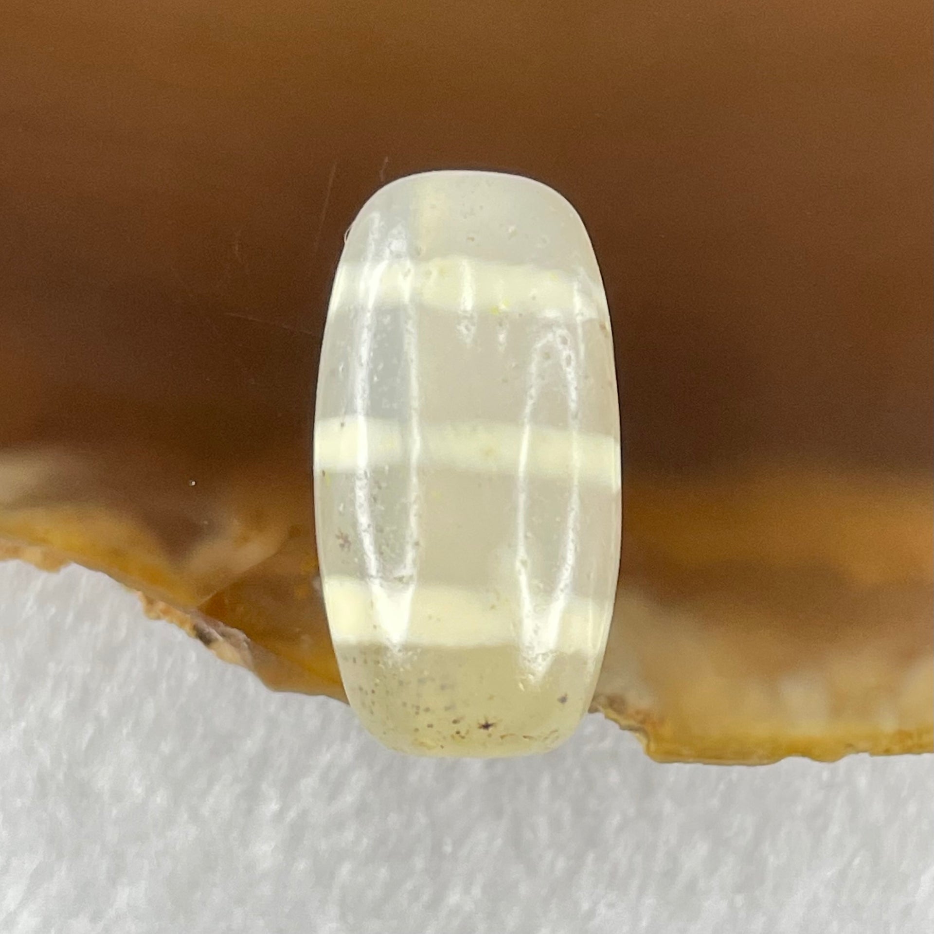 Natural Powerful Tibetan Old Oily Agate 3-Lines Dzi Bead Heavenly Master (Tian Zhu) 三行天诛 3.47g 20.1 by 10.6mm - Huangs Jadeite and Jewelry Pte Ltd
