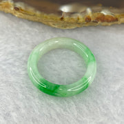 Type A Green with Spicy Green Piao Hua Jadeite Ring 3.09g by 3.5 mm by US 8.25 / HK 18 (Very Slight Internal Line) - Huangs Jadeite and Jewelry Pte Ltd