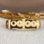 Natural Powerful Tibetan Old Oily Agate Water Lines 8 Eyes Dzi Bead Heavenly Master (Tian Zhu) 水纹八眼天诛 9.63g 38.4 by 12.6mm - Huangs Jadeite and Jewelry Pte Ltd