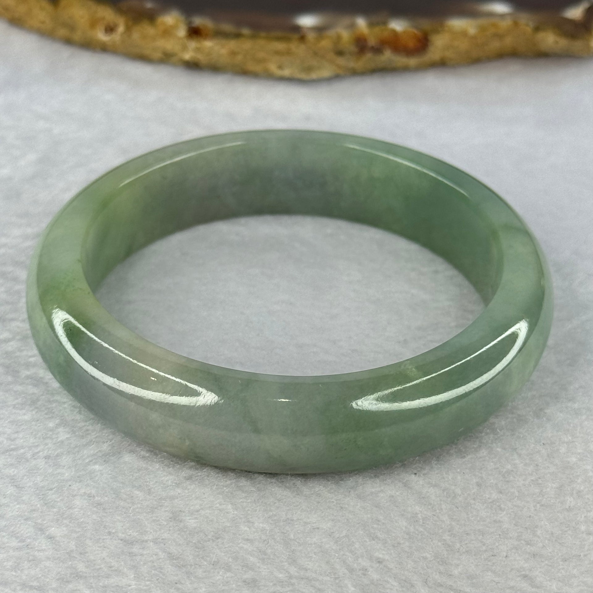 Type A Green with Lavender and Yellow Jadeite Bangle Internal Diameter 55.3mm 59.32g 13.7 by 8.2mm (Very Fine Internal Line) - Huangs Jadeite and Jewelry Pte Ltd