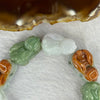 Type A Mixed Color Jadeite Rabbit Bracelet 59.71g 16.5cm 9 Pieces each about 21.9 by 13.4 by 11.2mm - Huangs Jadeite and Jewelry Pte Ltd