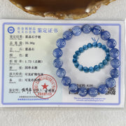Natural Blue Kyanite Beads Bracelet 35.90g 15.5cm 10.3mm 19 Beads - Huangs Jadeite and Jewelry Pte Ltd