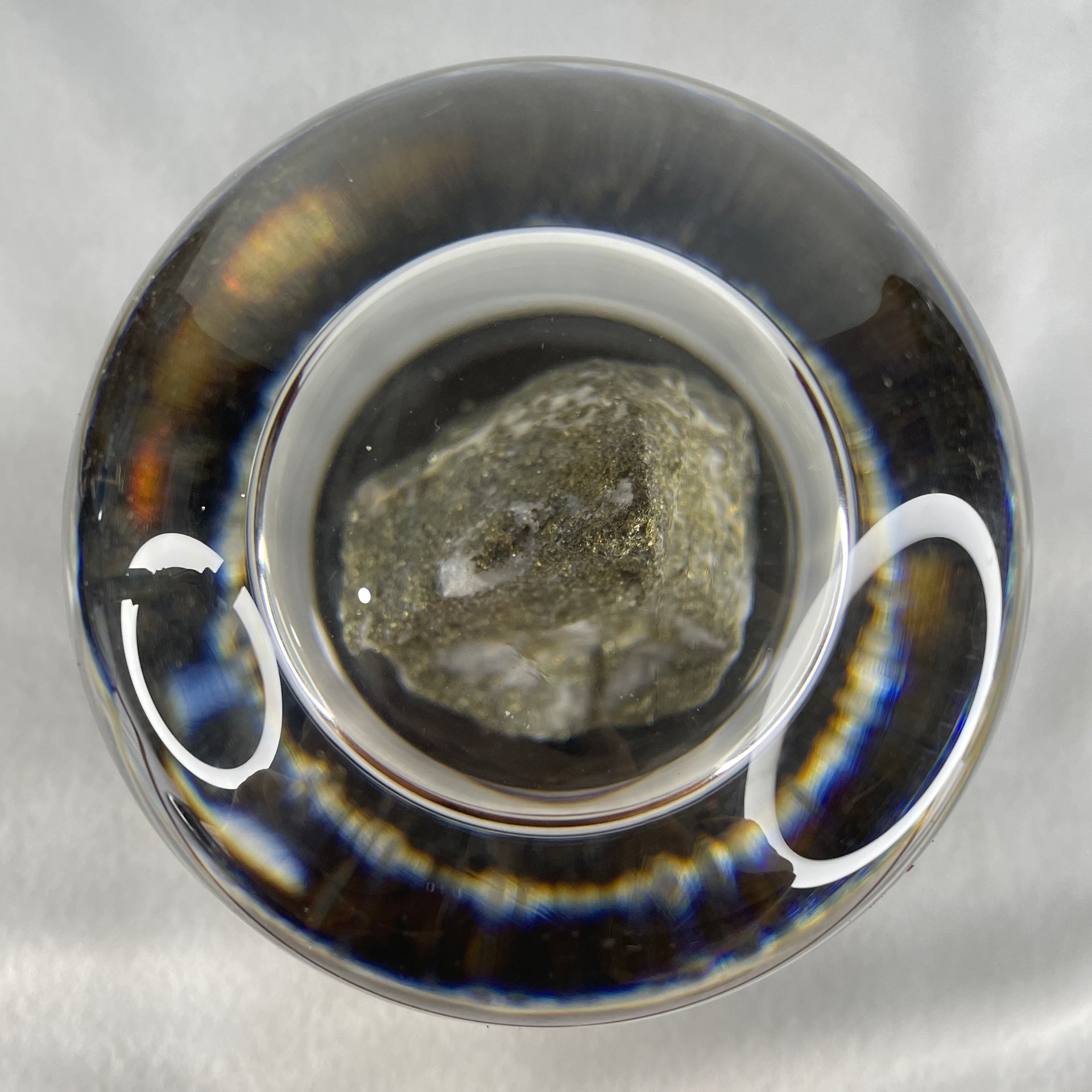 Natural Pyrite Golden Stone Spinning Ball in Crystal Display 1785.8g 96.5 by 170.0mm - Huangs Jadeite and Jewelry Pte Ltd