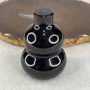 Natural Black Obsidian Hulu Display 130.02g 60.0 by 42.8mm - Huangs Jadeite and Jewelry Pte Ltd