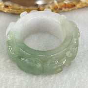 Type A Semi Icy Faint Lavender and Light Blueish Green Jadeite Phoenix Ruyi Ring 22.58g 13.1 by 7.8mm US12.5 HK28.2 - Huangs Jadeite and Jewelry Pte Ltd
