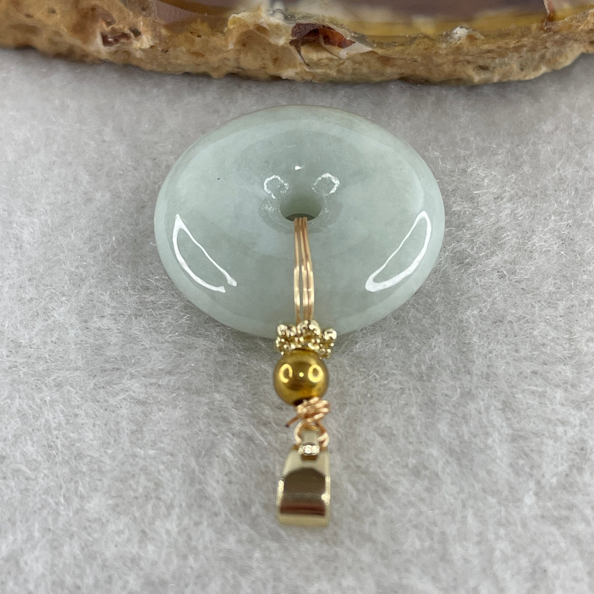 Natural Type A Light Green Jadeite Ping An Kou Pendant | Plump Jade Peace Disc Talisman (6.39g | 21.6 x 6.1mm) - Huangs Jadeite and Jewelry Pte Ltd