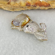 Rare Natural Blue Dumortierite Rutilated Quartz in S925 Sliver Rabbit Pendant 2.32g 9.8 by 6.5 by 4.0mm - Huangs Jadeite and Jewelry Pte Ltd