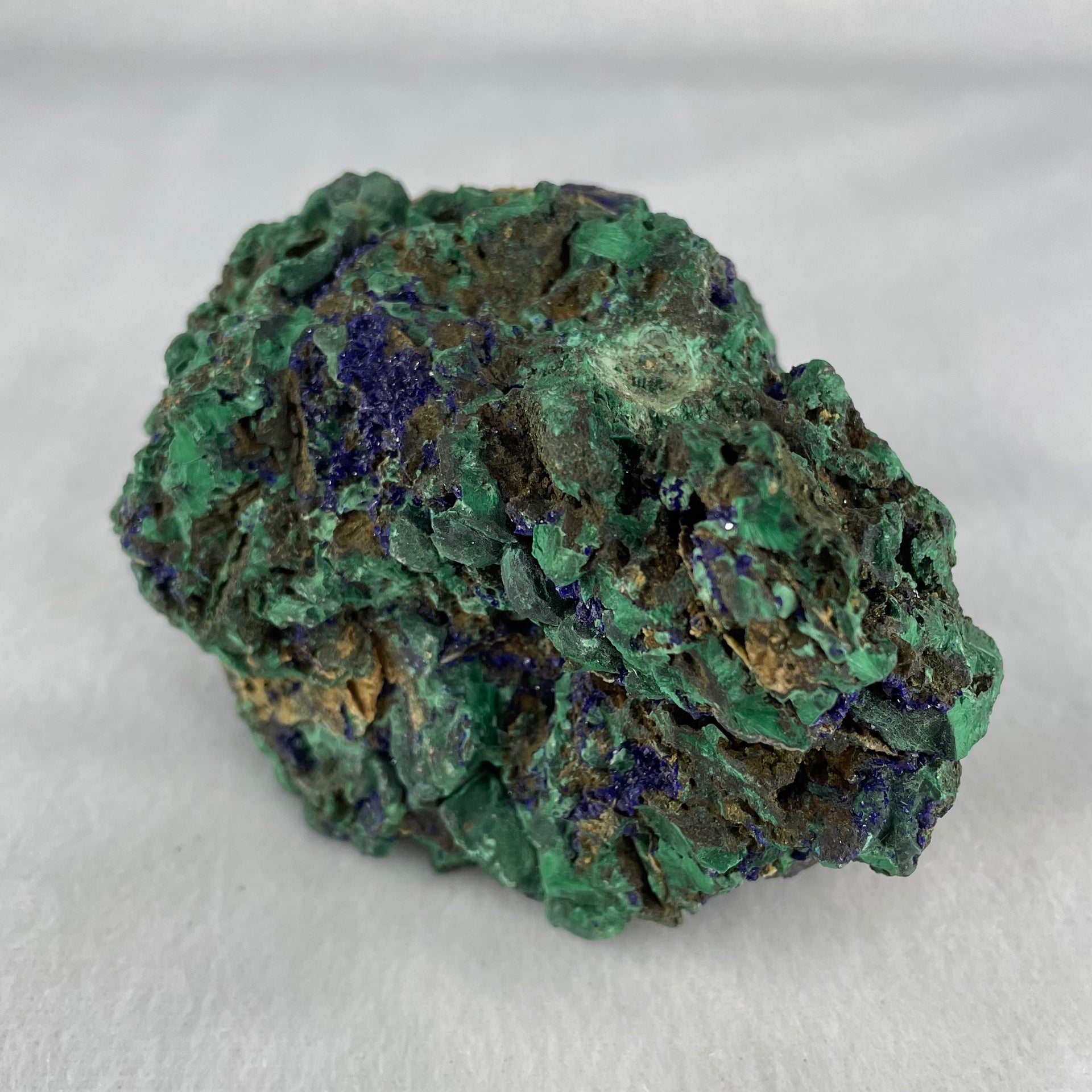 Natural Azurite with Wooden Stand Display 688.5g 180.0 by 99.6 by 120.0mm - Huangs Jadeite and Jewelry Pte Ltd