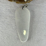 Type A Light Lavender Green Jadeite Shou Xing Gong Pendent With 18KGP Sliver Claps 24.08g 64.4 by 29.3 by 9.8mm - Huangs Jadeite and Jewelry Pte Ltd