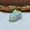 Type A Light Blueish Green Jadeite Rabbit Pendant 9.74g 26.3 by 12.7 by 15.2mm - Huangs Jadeite and Jewelry Pte Ltd