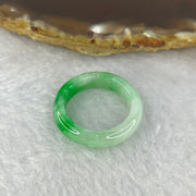 Type A Green with Spicy Green Piao Hua Jadeite Ring 3.49g 5.7 by 3.5 mm US 8.25 / HK 18 (Very Slight Internal Line) - Huangs Jadeite and Jewelry Pte Ltd