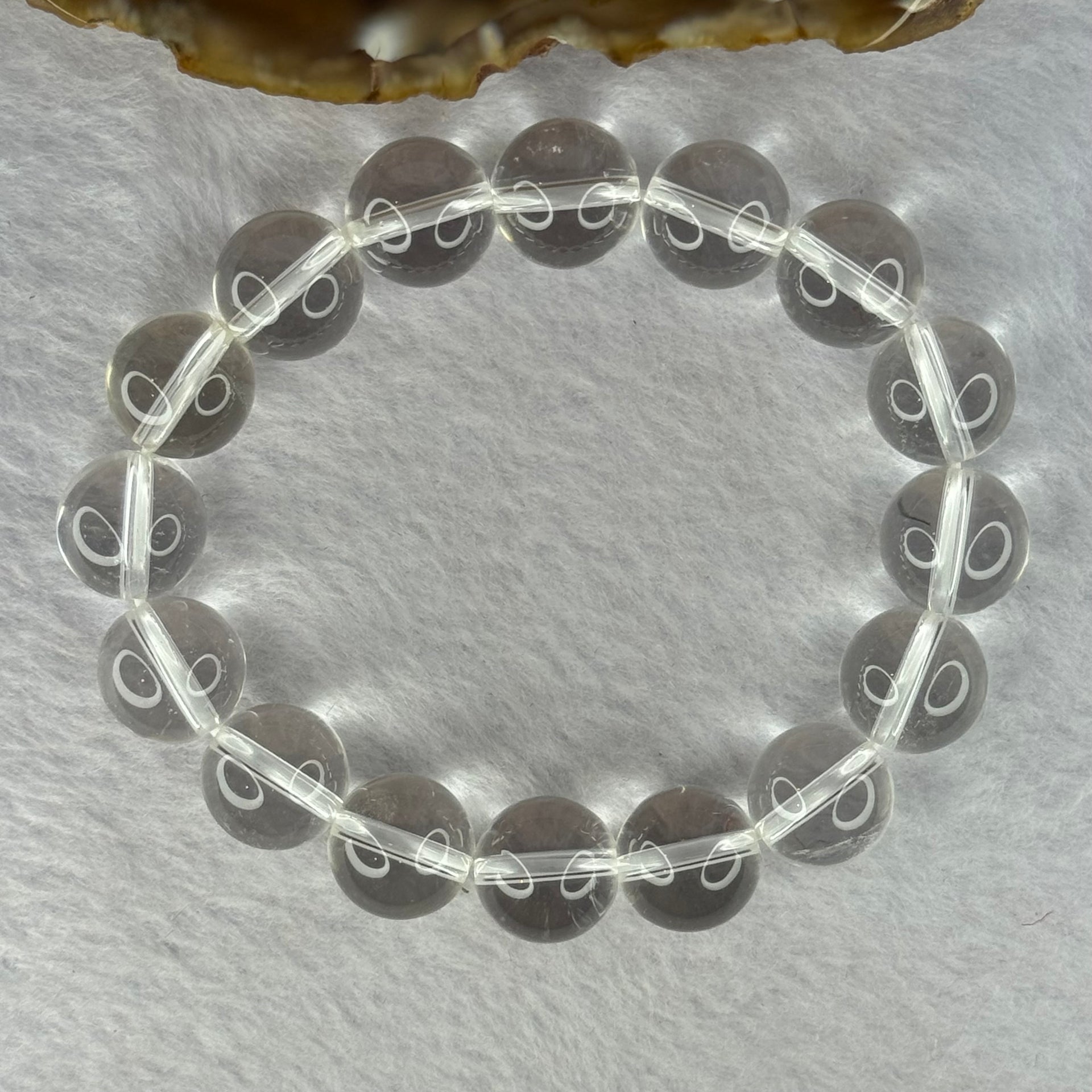 Natural Clear Quartz Beads Bracelet 天然白水晶手链 46.03g 17.5cm 12.9mm 16 Beads - Huangs Jadeite and Jewelry Pte Ltd