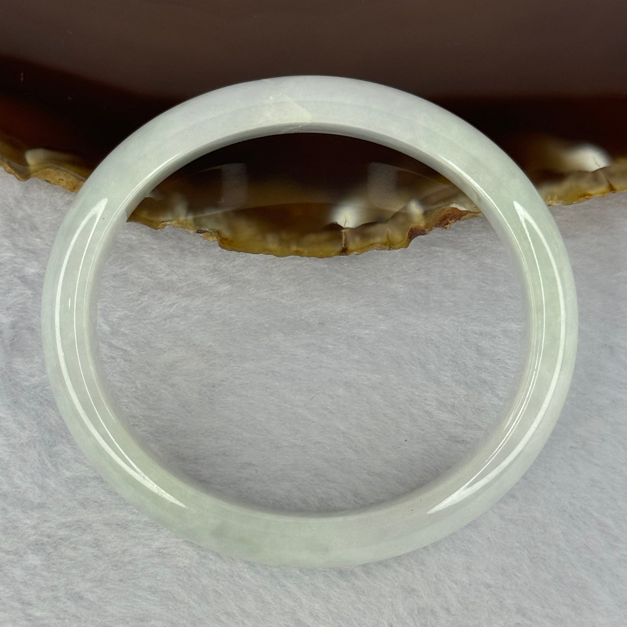 Type A Faint Green Lavender Jadeite Bangle 41.88g Internal Diameter 55.0mm 12.6 by 7.0mm (External Line) - Huangs Jadeite and Jewelry Pte Ltd