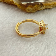 Colourless Cubic Zirconia with Crystals In AU750 Plated In Gold Color Sliver Ring (Adjustable Size) 2.56g 3.6 by 3.6 by 2.0mm - Huangs Jadeite and Jewelry Pte Ltd