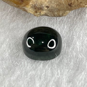 Type A Translucent Black Omphacite Jadeite Oval Cabouchon Stone For Setting 0.38g 7.3 by 6.1 by 4.0mm - Huangs Jadeite and Jewelry Pte Ltd