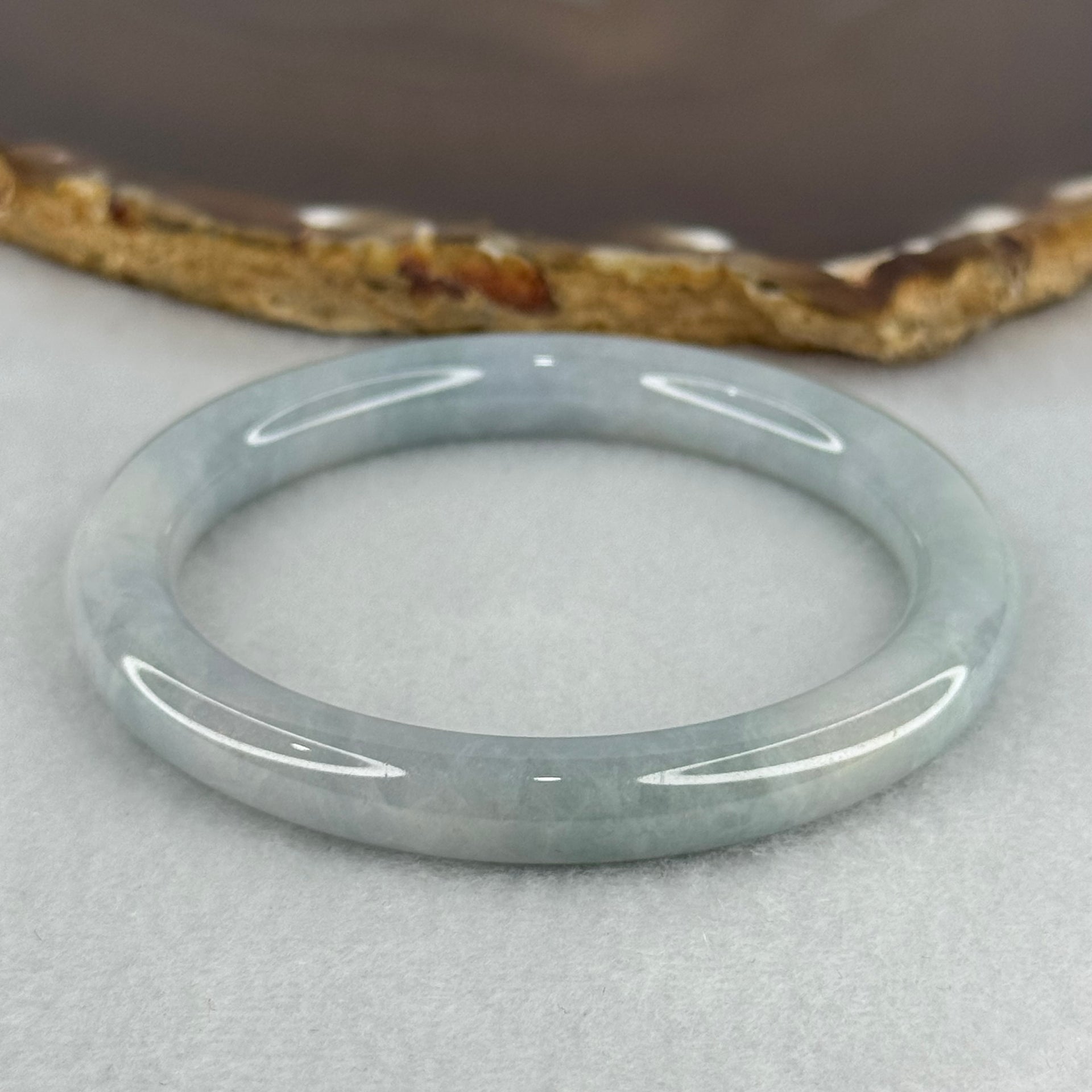 Type A Lavender Jadeite Bangle Internal Diameter 54.0mm 56.42g 8.4 by 8.3mm (Internal Lines) - Huangs Jadeite and Jewelry Pte Ltd