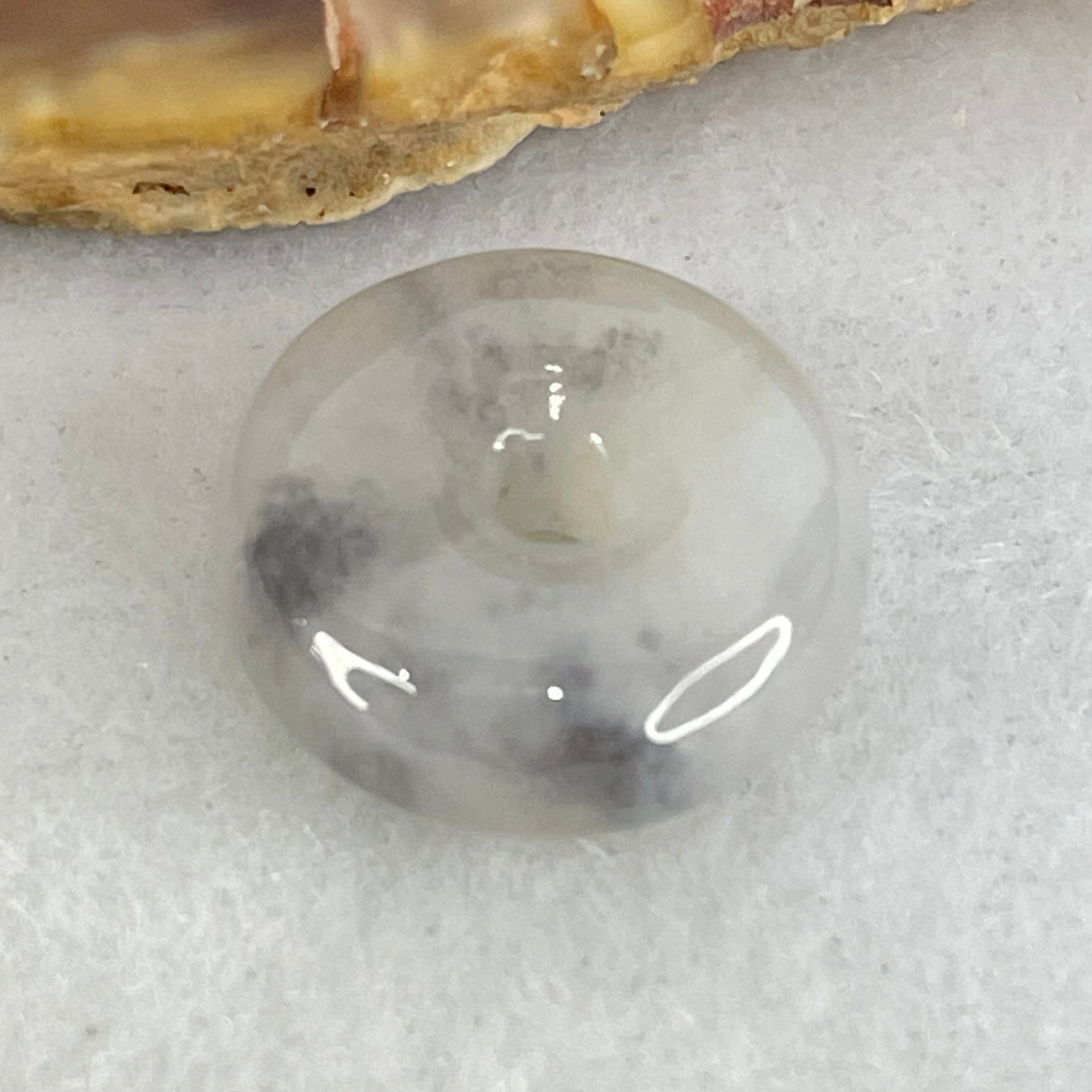 Type A Semi Icy Light Lavender With Wuji Grey Jadeite Ping An Kou Charm/Pendant 2.65g 14.6 by 6.0mm - Huangs Jadeite and Jewelry Pte Ltd