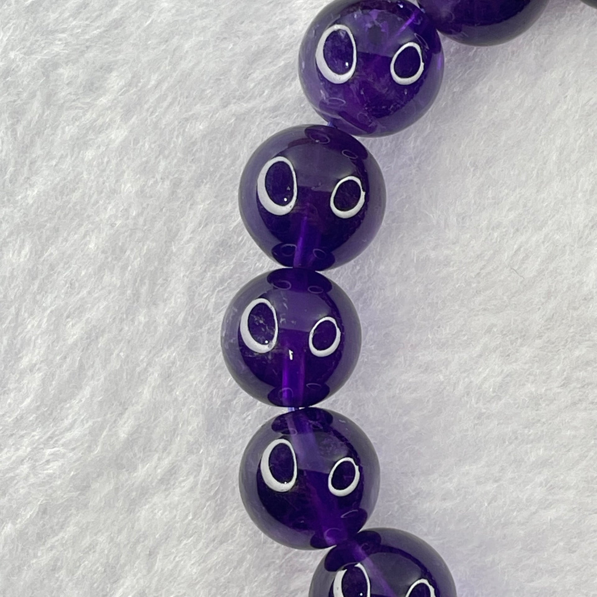 Good Grade Natural Amethyst Bracelet 39.64g 18cm 12.1mm 18 Beads - Huangs Jadeite and Jewelry Pte Ltd