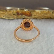 Good Grade Natural Auralite 23 in S925 Silver Rose Gold Color Ring (Adjustable Ring) 2.02g 8.2 by 4.5mm - Huangs Jadeite and Jewelry Pte Ltd