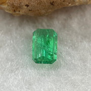 Natural Colombia Vivid Green Emerald (Beryl) Cut-Cornered Rectangular Step cut 0.42ct 6.3 by 3.9 by 1.9mm - Huangs Jadeite and Jewelry Pte Ltd