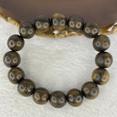 Natural Old Wild Malaysia Agarwood Bracelet (Sinking Type) 天然老野生马来西亚沉香手链 24.27g 19cm 14.0mm 16 Beads - Huangs Jadeite and Jewelry Pte Ltd