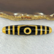 Natural Powerful Tibetan Old Oily Agate 3 Eyes Dzi Bead Heavenly Master (Tian Zhu) 三眼天诛 14.63g 59.0 by 12.8mm - Huangs Jadeite and Jewelry Pte Ltd