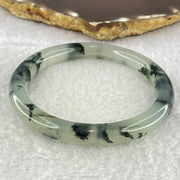 Translucent Grey with Green Piao Hua Sodium Feldspar Jade Bangle Internal Diameter 55.1mm 8.4 by 7.7mm (External Line) - Huangs Jadeite and Jewelry Pte Ltd
