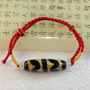 Natural Powerful Tibetan Old Oily Agate Double Tiger Tooth Daluo Dzi Bead Heavenly Master (Tian Zhu) 双虎呀天诛 8.54g 38.0 by 11.9 mm - Huangs Jadeite and Jewelry Pte Ltd