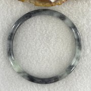 Type A Natural Wuji Grey with Green Piao Hua Jadeite Bangle 15.55g Internal Diameter 56.9mm 5.5 by 5.4mm (Very Slight Internal Lines) - Huangs Jadeite and Jewelry Pte Ltd