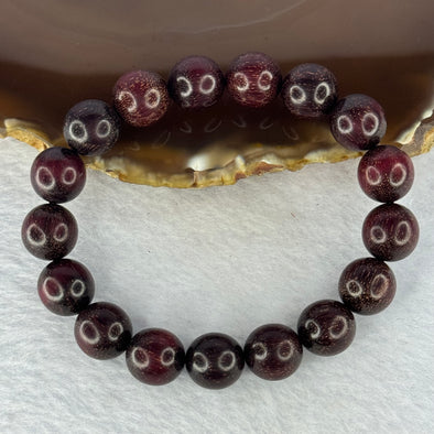 Natural Blood Zitan Beads Bracelet 天然血檀木手链 14.29g 18cm 12.1mm 17 Beads - Huangs Jadeite and Jewelry Pte Ltd