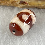 Natural Powerful Tibetan Old Oily Agate 3 Eyes Dzi Bead Heavenly Master (Tian Zhu) 三眼天诛 2.41g 14.5 by 10.1mm - Huangs Jadeite and Jewelry Pte Ltd