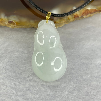 18K Yellow Gold Type A Faint Lavender Green Jadeite Hulu with String Necklace 4.77g 25.0 by 14.6 by 6.7mm - Huangs Jadeite and Jewelry Pte Ltd