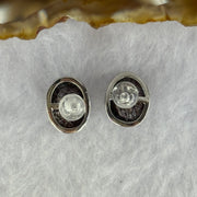 Good Grade Natural Super 7 S925 Silver Earrings 2.36g 10.1 by 7.9 by 4.5mm - Huangs Jadeite and Jewelry Pte Ltd