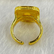 Natural Yellow with Butterscotch Amber in Sliver Gold Color Ring (Adjustable Size) 7.42g  9.9 by 6.9 by 3.5mm - Huangs Jadeite and Jewelry Pte Ltd