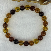 Natural Mixed Color Amber Beads Bracelet 6.49g 15.5cm 8.1mm 23 Beads - Huangs Jadeite and Jewelry Pte Ltd